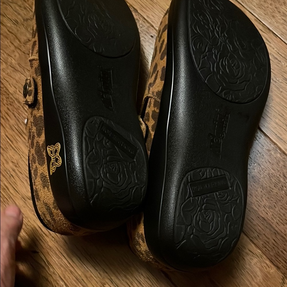ALEGRIA Leather Slip-On Shoes Double Gore Kara Leopard 37 - Picture 5 of 11